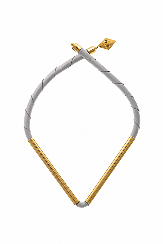 Triangle necklace - gray