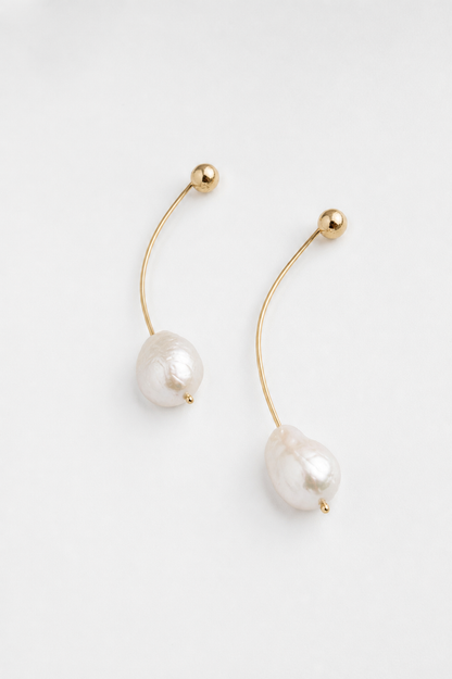 Floating pearls earring