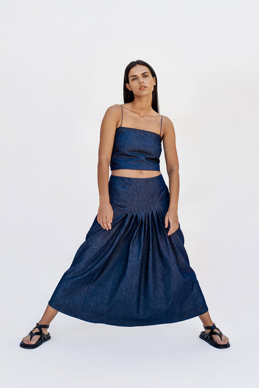 Pleated maxy skirt/PREORDER