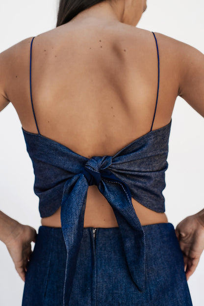 Denim scarf top/PREORDER