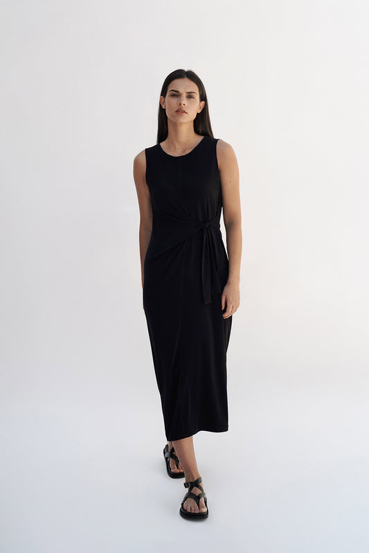 A-line midi dress/Black