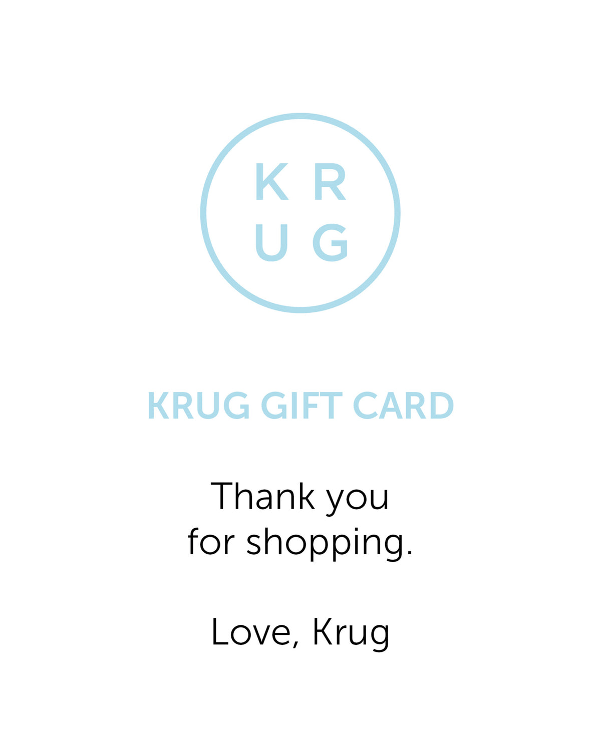 KRUG store gift card