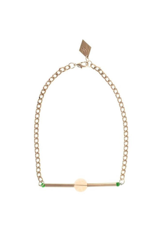 Silver edition smokey quartz: made of hand-cut and galvanized brass, smokey quartz, jade and galvanized metal components.